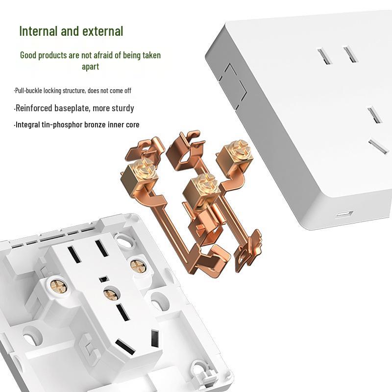 Ultra-Thin Surface-Mounted Single-Control Wall Switch & Socket Panel with Surface Box Outlet, One-Gang Push Button for Household Lighting.