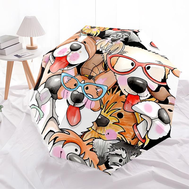 1pc Dogs Automatic Open/close Folding Umbrella, Compact Portable Travel Umbrella, Durable Construction yy251230086