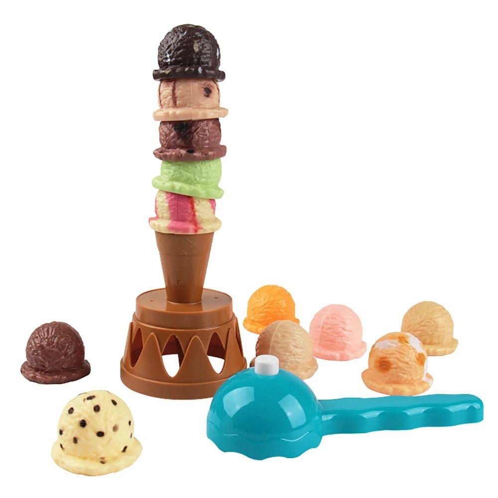 Stackable Ice Cream Stacking Toy Pretend Play Interactive Stack Simulation Food Game Puzzle Decorations Kids Pretend Play Toys