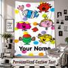 Wall Hanging Tapestry With Custom Name & Text, Mr. Men & Little Miss Decorative Tapestry For Bedroom