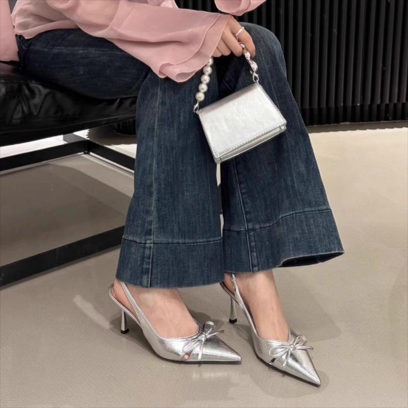 Fashion Bow High Heels For Woman Sexy Pointed Toe Patent Leather High Heels 2025 New Autumn Elegant Woman Heeled Shoes