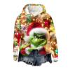 Ladies' Christmas Greentown Print Casual Long Sleeved Hooded Sweatshirt Top