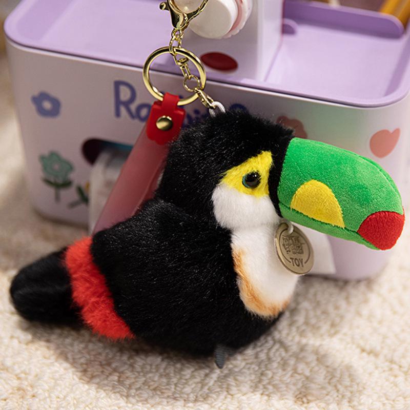 Parrot Plush Toy with Slap Bracelet - Small Bird Shoulder Pendant & Zoo Figurine