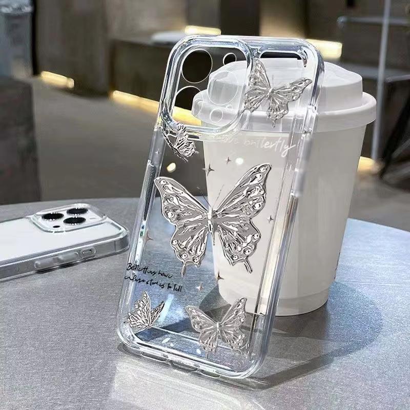 Gold Butterfly Pattern Phone Case For Xiaomi Mi 17 Pro 15 14 13 12 11 Lite 5G Mi 15 T Pro 14T 13T 12T Clear Bumper Cover