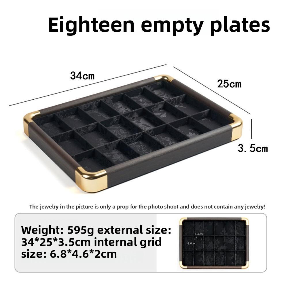 Rounded-edge Jacquard Storage Tray with Wood Texture, Viewing Plate for Jadeite, Gems and Assorted Ornaments