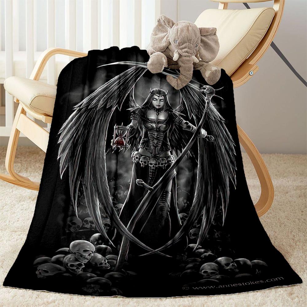 Gothic Style Blanket Soft & Cozy Suitable for Office Seaside Bed Four Seasons Universal Digital Print Unique Gift for Family and Friends Camping
