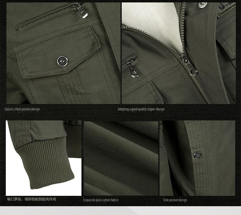 Men's Autumn/Winter Military-Style Cotton Jacket, Plus Size, Trendy Workwear 9931