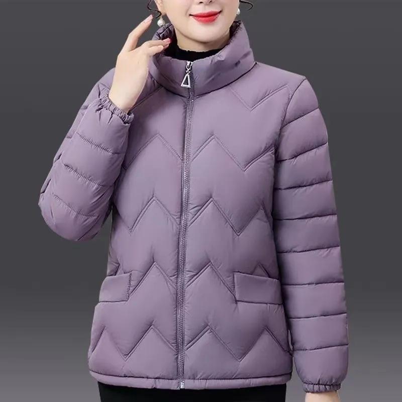 Winter Mom Down Cotton Coat Short Stand Up Collar Coat Women's Korean Edition Thick Loose Down Cotton Jacket