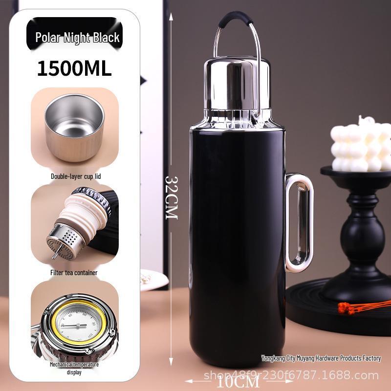 316 Stainless Steel Handle Vacuum Thermos Mug with Large Capacity and Tea Separator