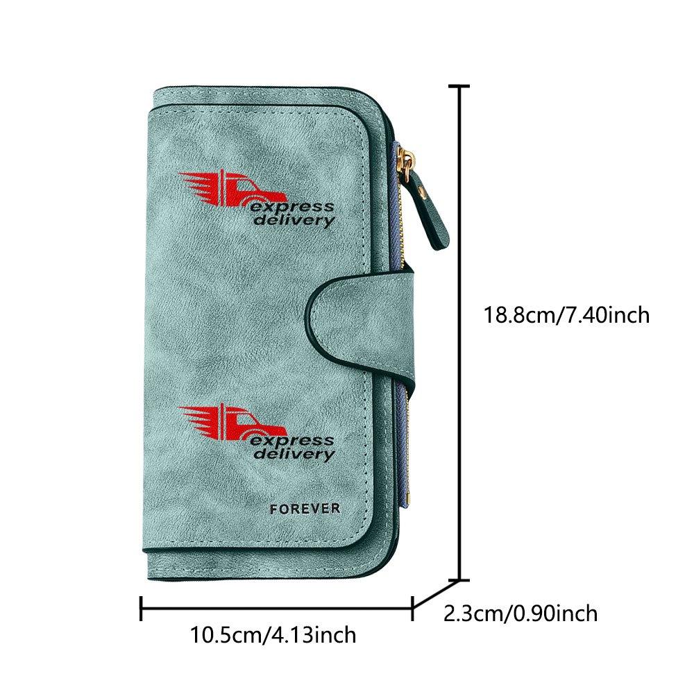 Fast Delivery Truck-themed Long Zipper Wallet, Large-capacity Card Holder, Unisex Clutch Bag, Stylish Zippered Coin Purse, Suitable for Daily Use, a