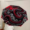 1pc Red Dragon Circular Illustration Umbrella with Plastic Handle,Suitable for All Seasons Home Travel Outdoor UmbrellaDD1342