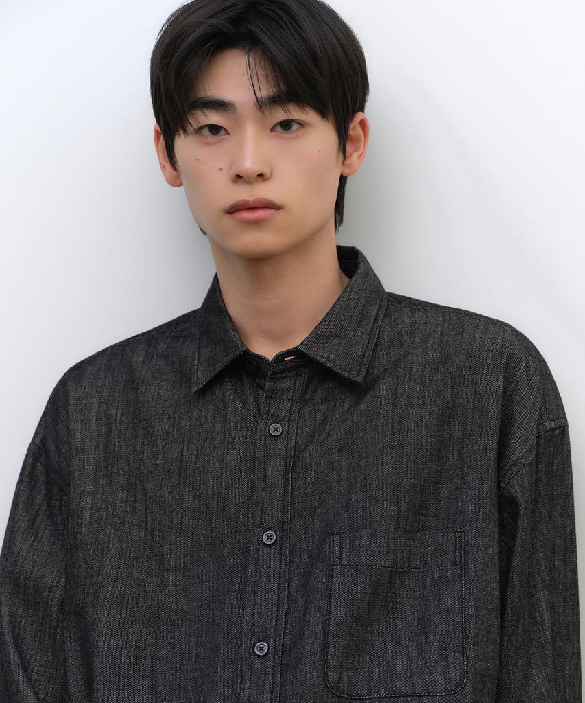 MUSINSA STANDARD Oversized Denim Shirt [Raw Black]