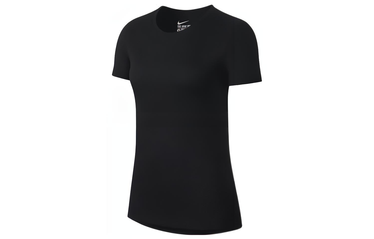 Nike Dri-Fit Women ss Crewneck Pullover T-Shirt Black 836327-010 S