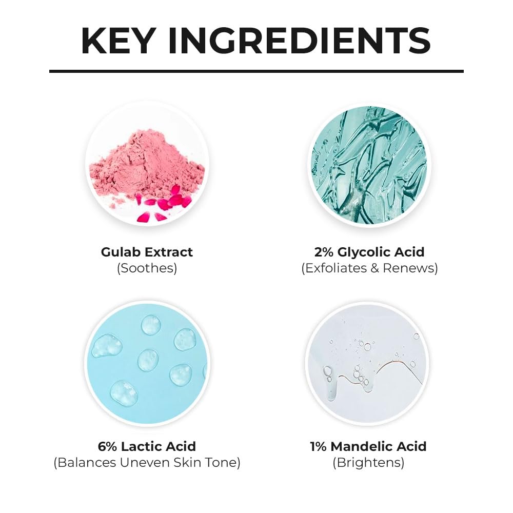 Dr. Sheth's Gulab & Glycolic Acid Body Peel 100g for Smooth, Even Skin Exfoliating Tan Removal