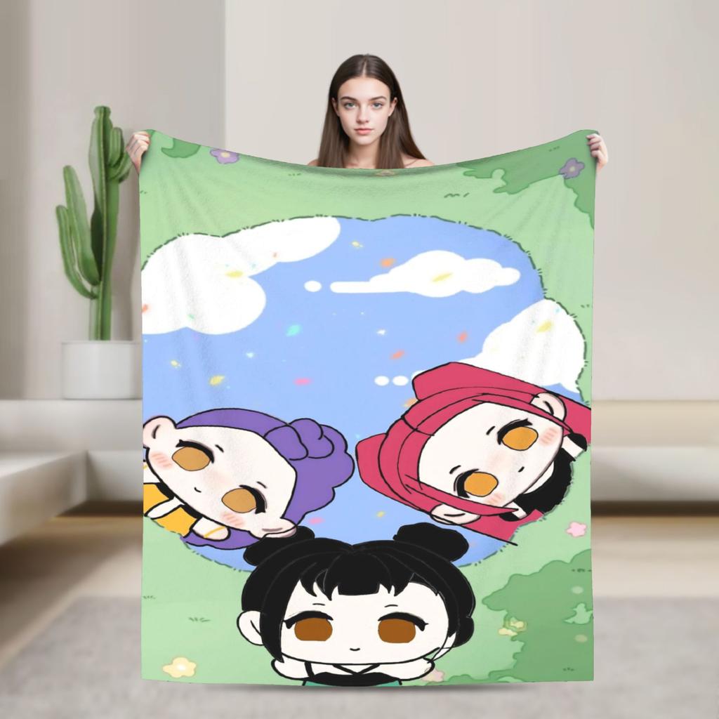 Demon KPop Blanket Soft Funny Plush Throw Blanket For Kids Bedroom Flannel Bedspread Bed Cover