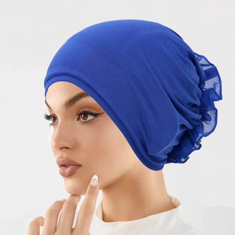 Wrap Style Flower Turban Hat Elastic Islamic Headband Fashion Hijab Caps  Hair Loss