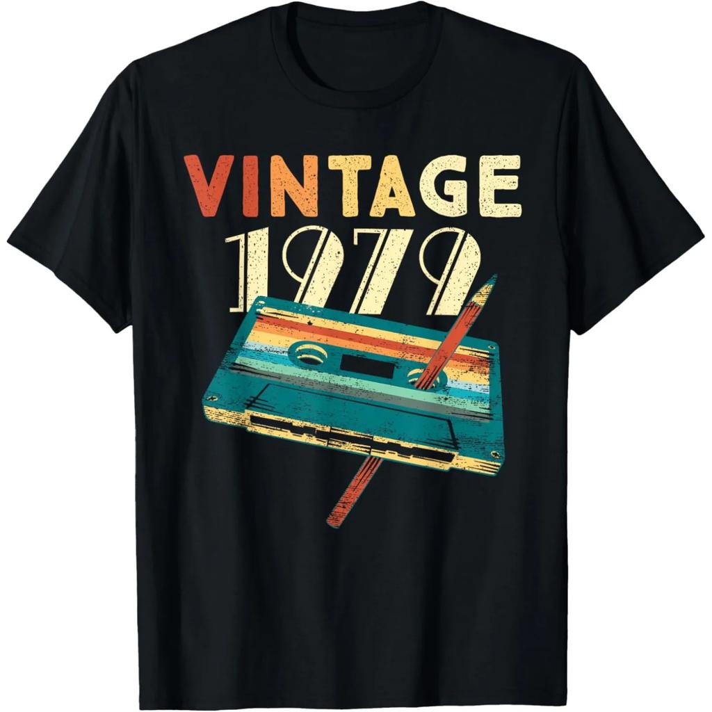 Vintage 46th Birthday 1979 46 Years Old T Shirts Men Women Cotton Humor Streetwear Tee Shirt Short Sleeve Unisex Loose Clothing