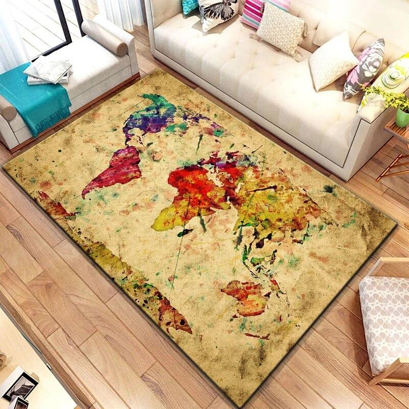 Map Carpet  Kitchen Mats for Floor Play Aera Mat Picnic Mat Camping Cushion Floor Mat  Living Room Rug Game Area Mat Room Decor