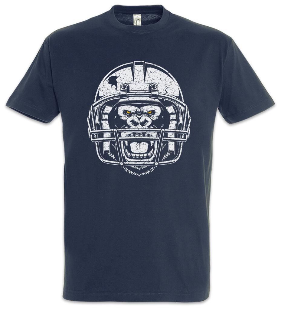American Football Gorilla T-Shirt Mens Womens Tees Top Player Passion Love Addiction Helmet Addicted