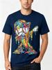 Cotton  Retro Baseball Drip Tshirt  Ice Cream Drip Pattern Round Neck Casual Electric Butt Dance Pose Graphic T Shirts