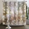 Christmas Shower Curtain Xmas Tree Winter Forest Snow Cute Snowman Bathroom Shower Curtain Waterproof Bath Curtain With Hook