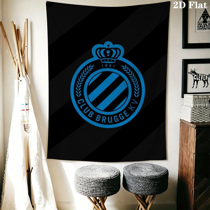Club Brugge K V Wall Tapestry Aesthetic Wall Hanging Printed Fabric Blanket Decorative Tapestries for Bedroom Living Room Home Decor