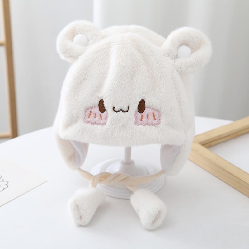 Infant hat winter new cute super cute cartoon plush pullover hat boys and girls baby warm ear hat tide