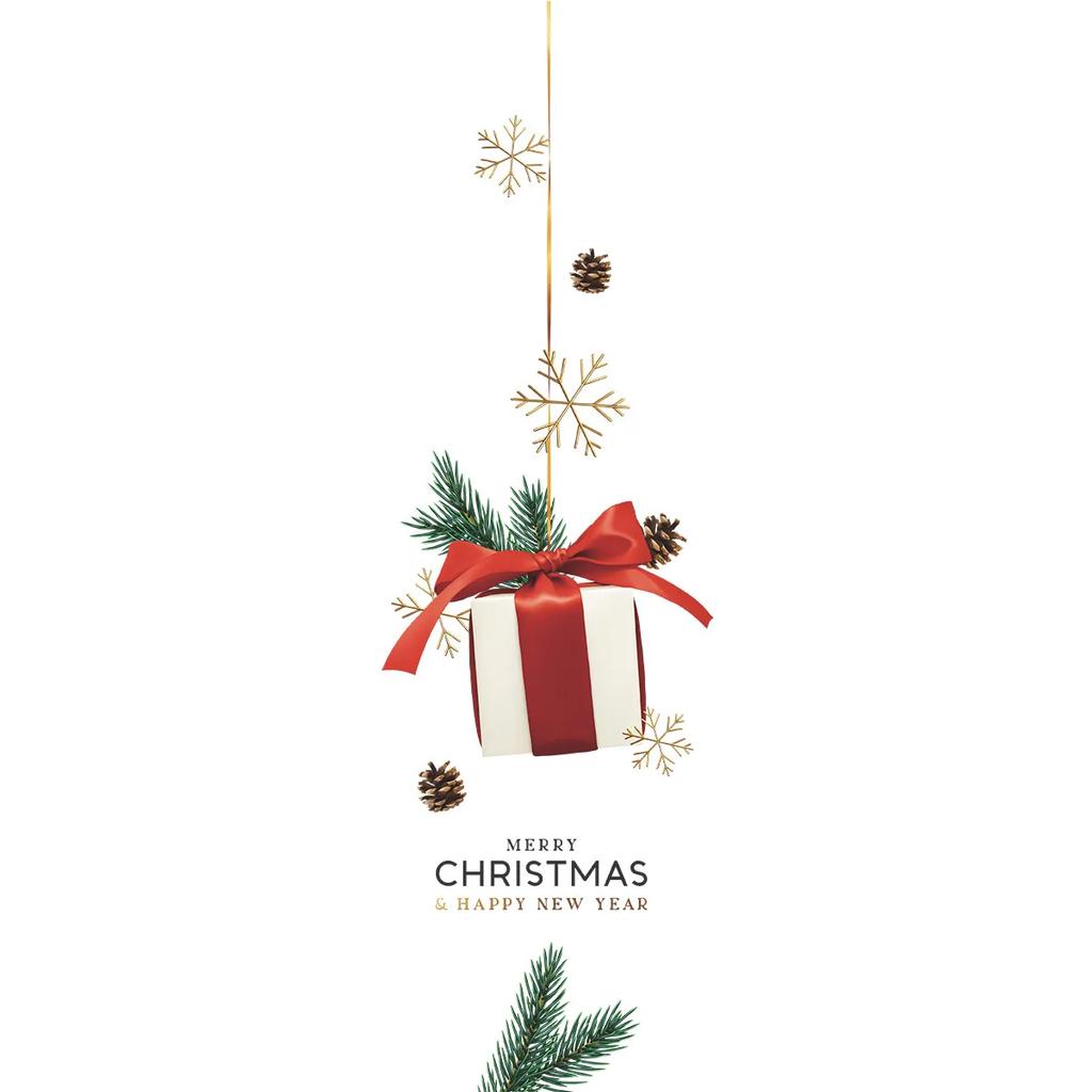 2025 Christmas Gift Pattern Wall Stickers Door Decoration Wallpaper Home Decor New Year Decals Glass Window Poster Party Supply