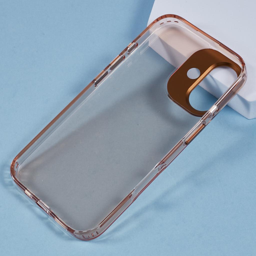 For iPhone 16 Plus Case TPU+PC Phone Back Cover Lens Frame Rhinestone Decorated