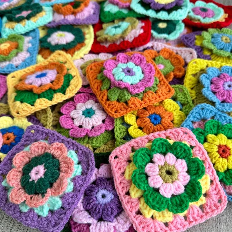Colorful Handmade Crochet Table Place Mat Pad Random Colors Coffee Coaster Cup Doily Christmas Flower Placemat for Wedding