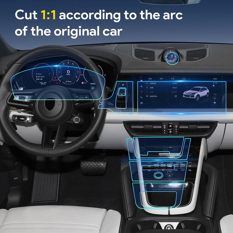 For Porsche Cayenne 2024 SUV Coupe 3.0T 4.0T Car Interior Center Console Transparent TPU Protective Film Anti-scratch Repair