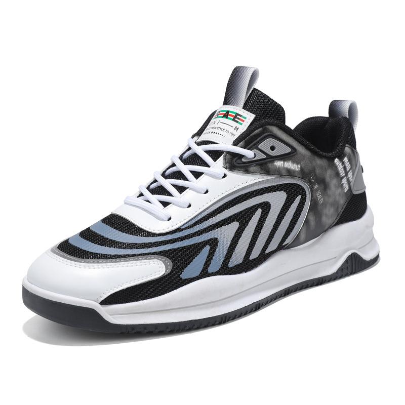 Fashion New breathable fabric casual shoes for spring and summer, comfortable flat bottom anti slip basketball sports men's shoes