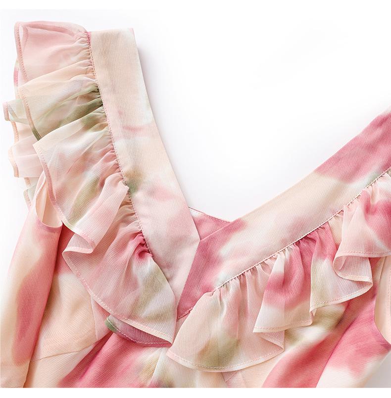 Elegant Slimming Summer Ruffle Dress - French Chic Style