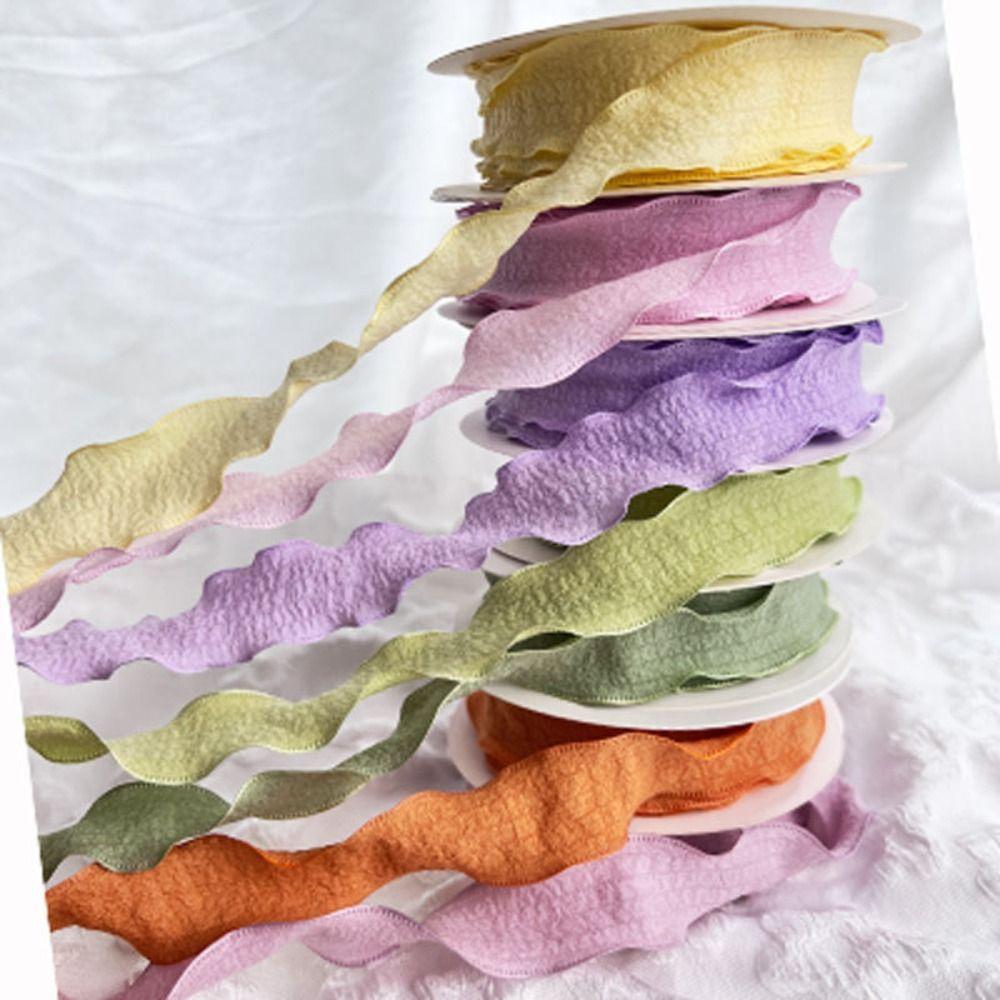10 yards 4cm Handmade Frayed Edged Satin Chiffon Silk Ribbon For Wedding Invitation Wrapping Bouquets Birthday Party Decor Gifts
