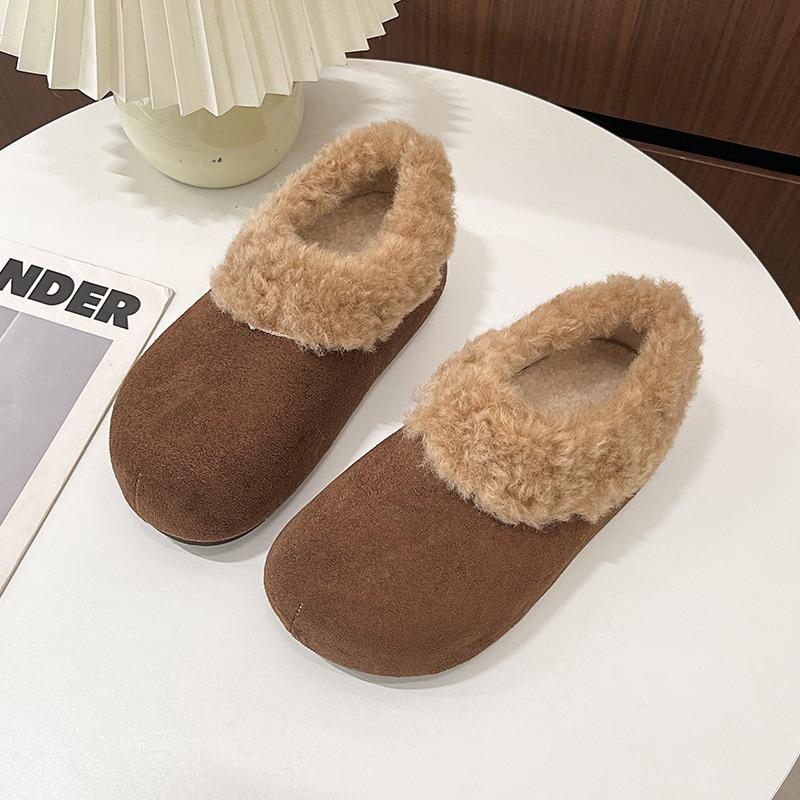 Retro popular niche design feeling Mao Mao edge women winter new wear Mao Mao warm cotton shoes