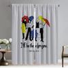 Blackout Kitchen Curtains for Bedroom Friends Tv Window Curtain for Room 2 Panel Shades Partition Home Interior Curtains Living