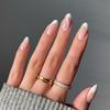 Almond-Shaped White Minimalist Press-On Nails