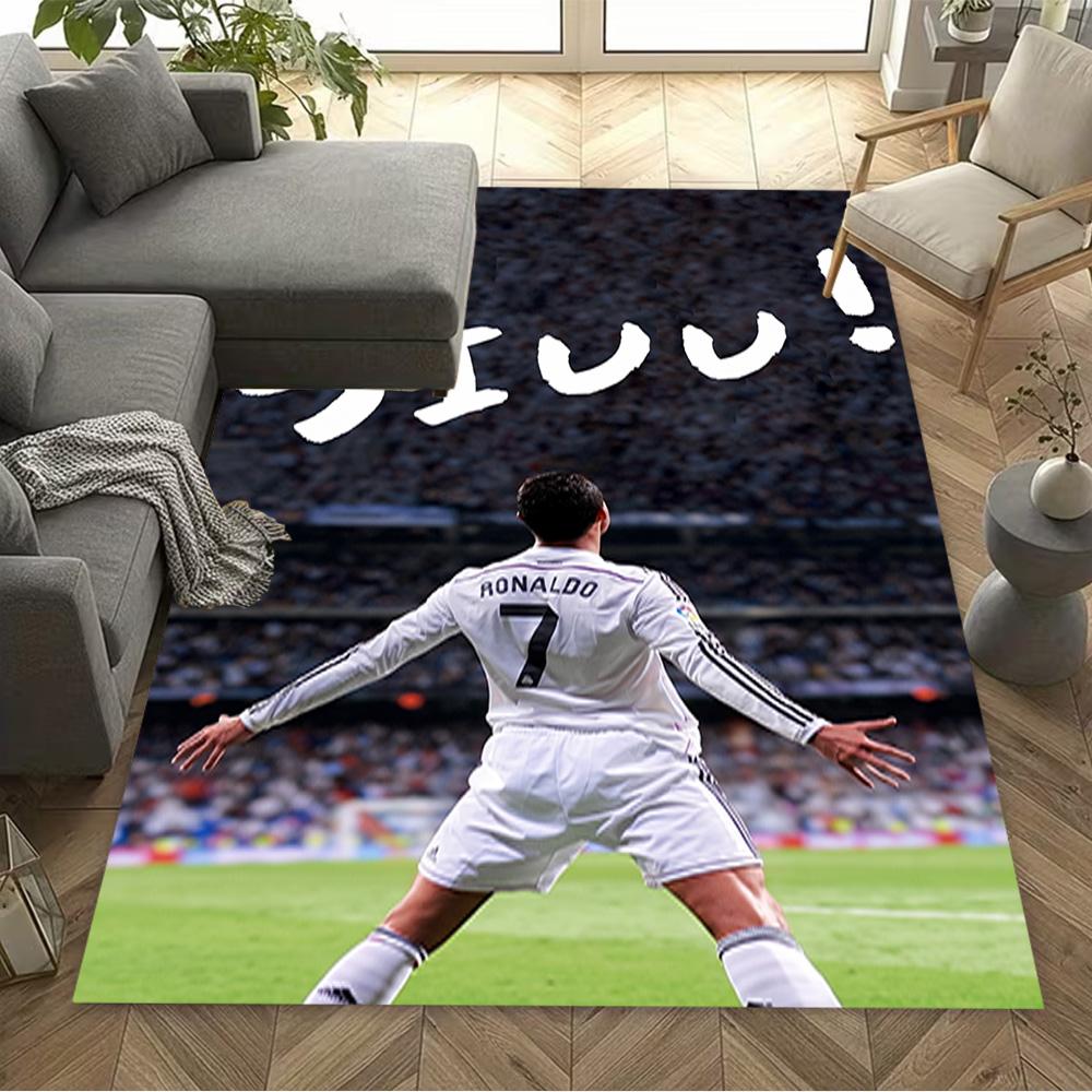 Ronaldo's Legacy Football Floor Rug Office Rug Design for Foyer Decorate Room Bedrooms Dining Room Anti-slip Rug Office Home Decor