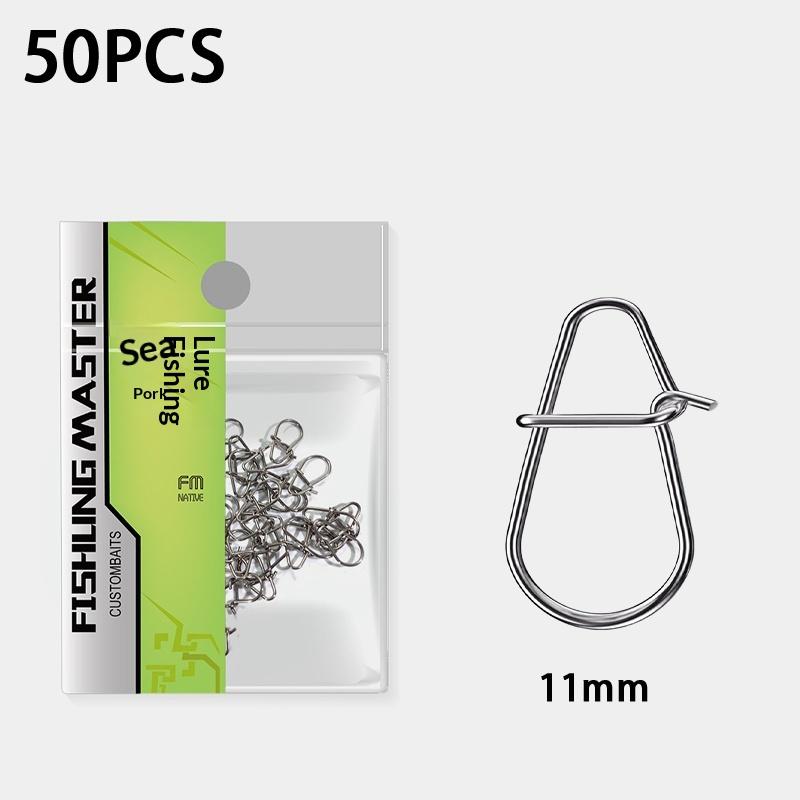 50/100Pcs Fishing Clips Fast Crankbait Snaps Fishing Connectors Saltwater Fishing Lock Lure Stainless