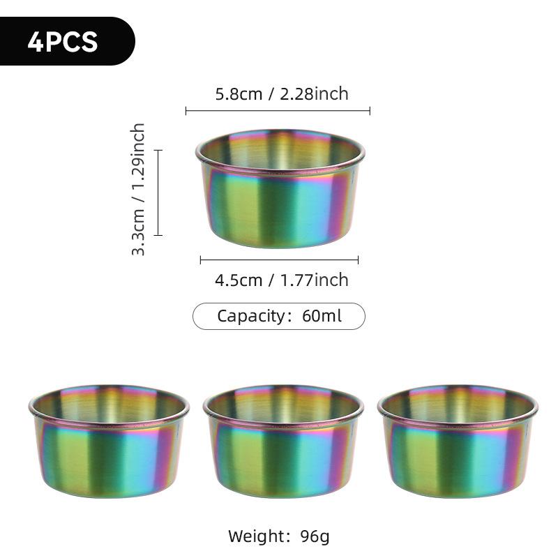 304 Stainless Steel Dipping Cup, Golden Sauce Cup, American Seasoning Dish, Household Salad, Tomato Sauce Dipping Cup