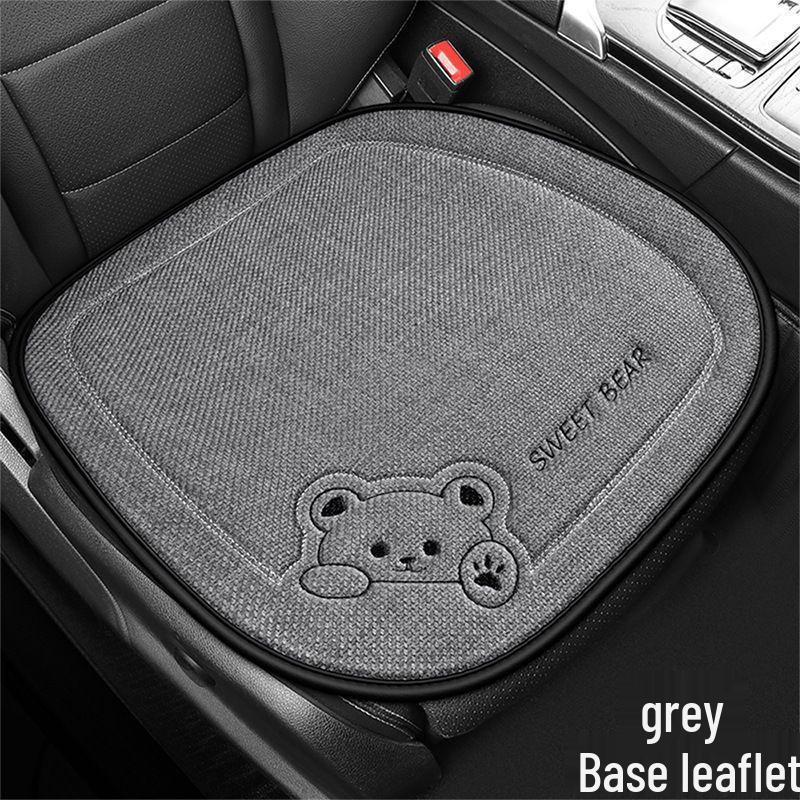 Cartoon Linen Car Seat Cushion – Universal Fit for Rear Driver Seat, Four Seasons