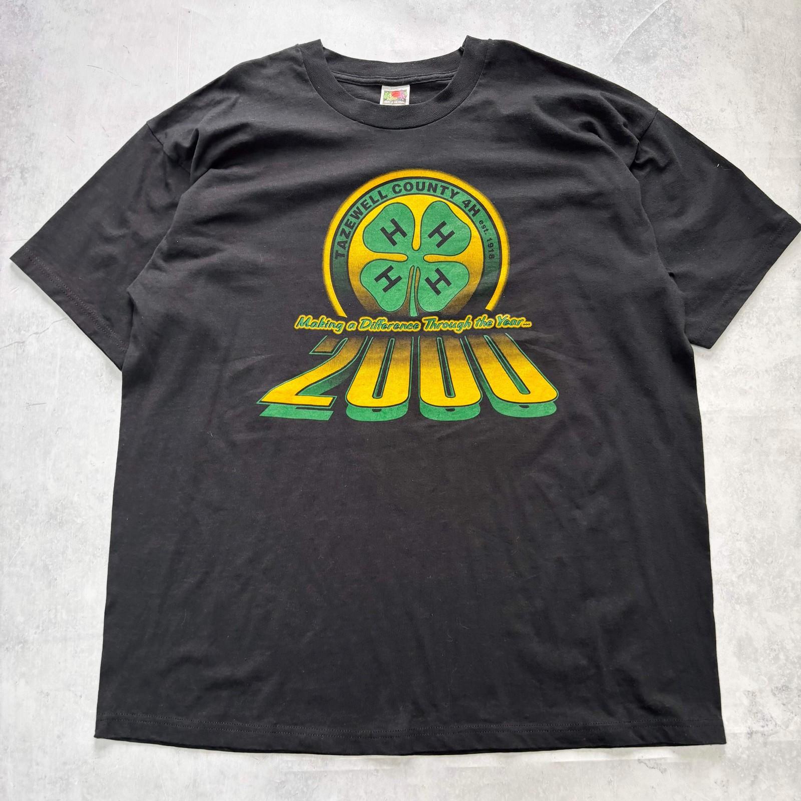 Vintage T Shirt Mens XXL Black Graphic Print Y2K USA XXXL