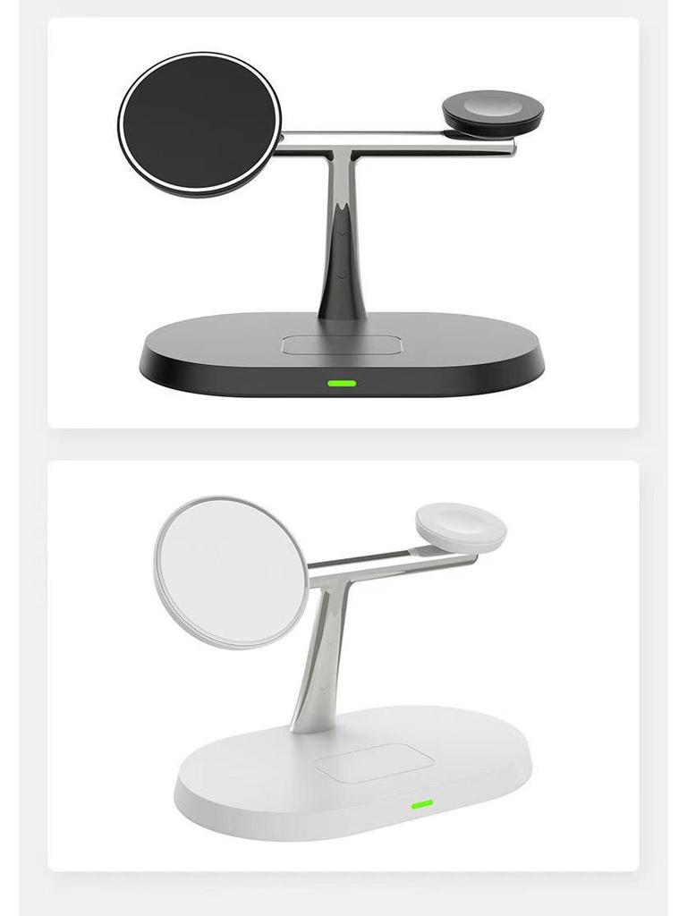 3-in-1 Wireless Charger for Apple & Huawei Phones, Magnetic Earphone & Watch Charging