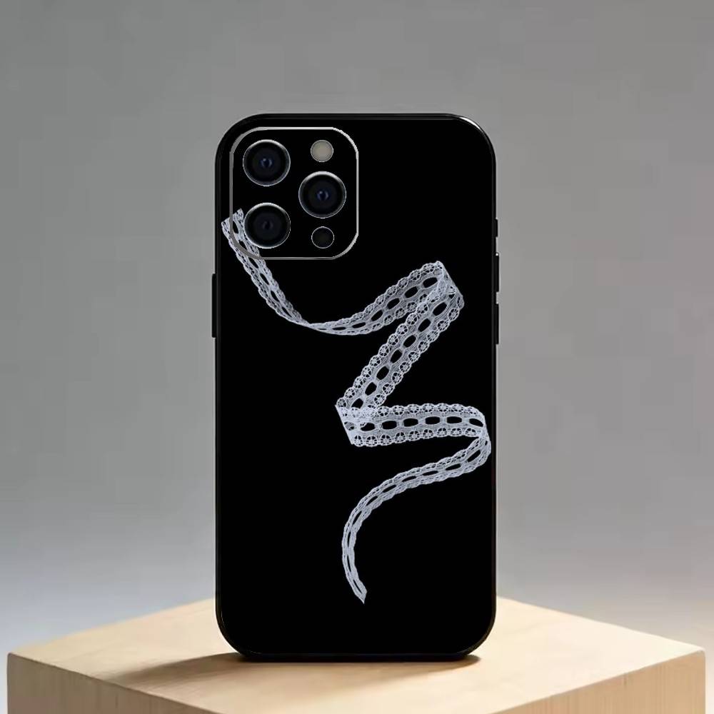 Lace Phone Case For iPhone 17,16,15,14,13,12,11 Plus,Pro Max,XS,Soft Silicone Black Cover