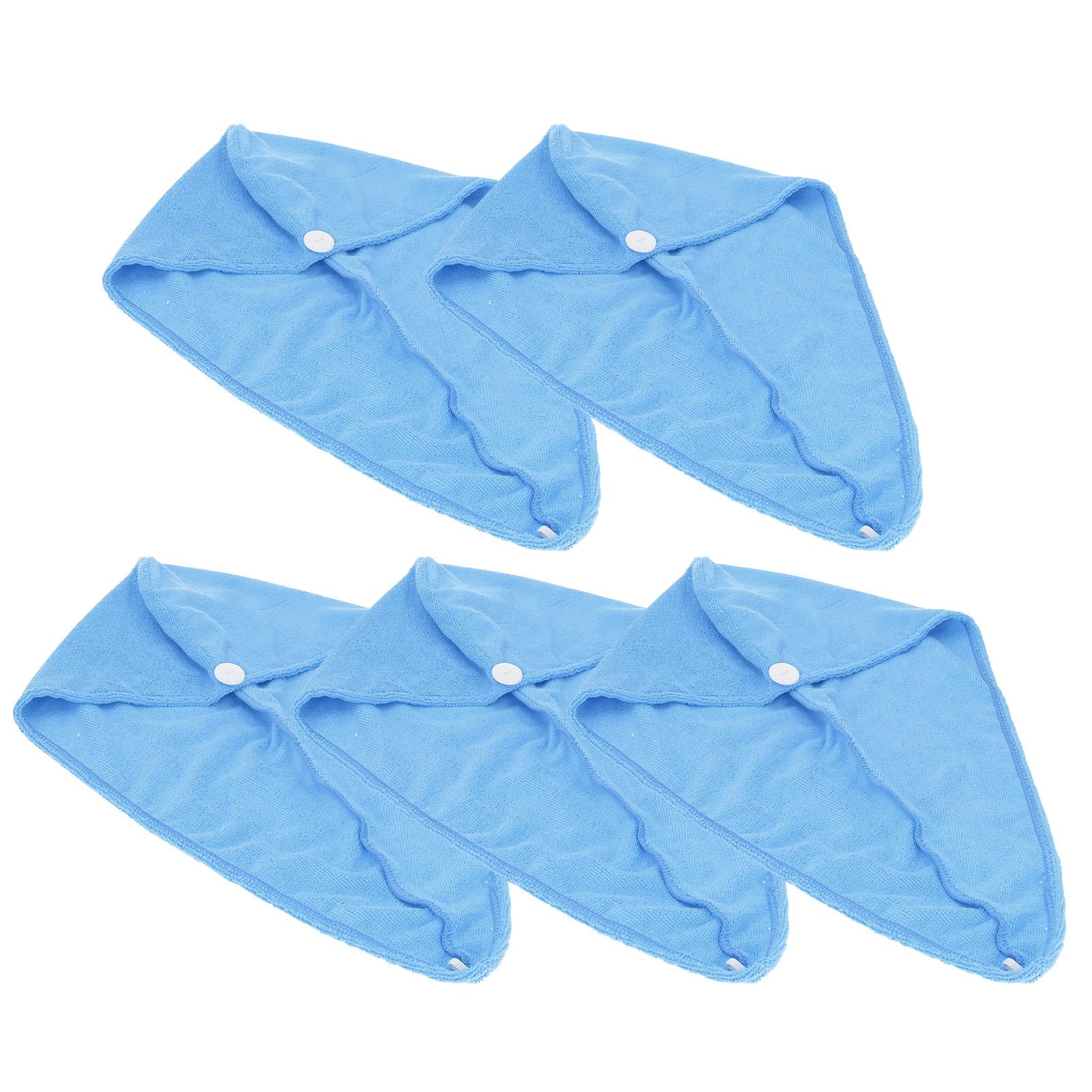 

5PCS Quick Dry Microfiber Hair Hat Women Bathroom Strong Water Absorption Bath Towel Hair Dry TowelLight Blue светло-синий