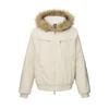 Mens Winter Hooded Puffer Jacket Streetwear Loose Fit Zip Up Cotton Coat With Fur Trim