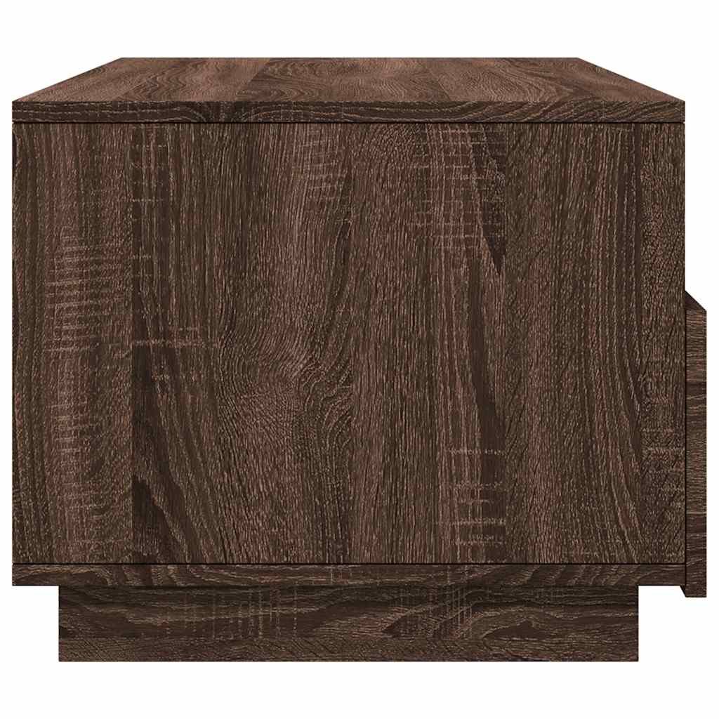 LED Coffee Table In Brown Oak Look 90 X 49 X 40 Cm