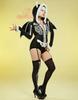 Mobbunny Gotik Güzellik Kurukafa İskelet Sevimli Kıyafet Siyah Kadın Kostümü, Cosplay, Anime, Oyun, Ev Giyim, Pijama, Body, Leotard, Kapüşonlu, Baskılı,