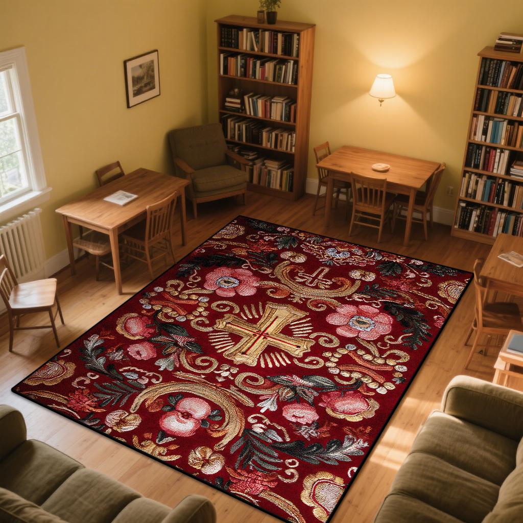 Persian Tradition Carpets for Living Room Cross Pattern Decoration Home Bedroom Bedside Soft Rug Study Cloakroom Washable Mats