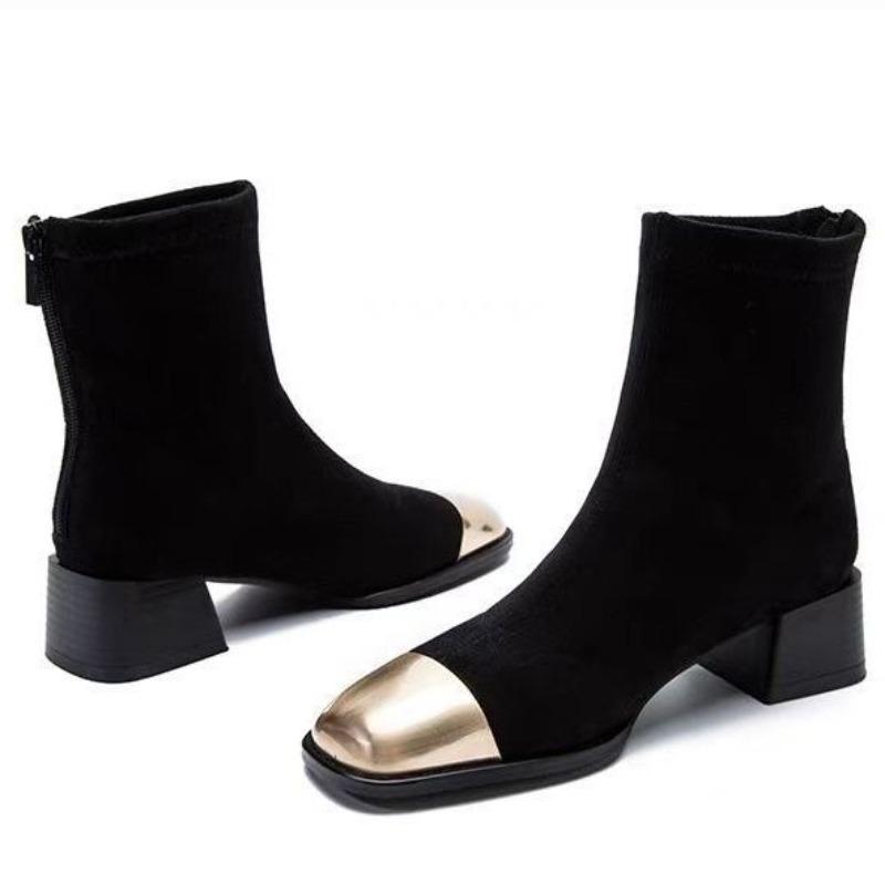 Fashion Chunky Heel Women's Ankle Boots Lightweight Office Booties New Rock Goth Y2k Hot Trend 2025 Autumn Fashion In Female Short Shoes